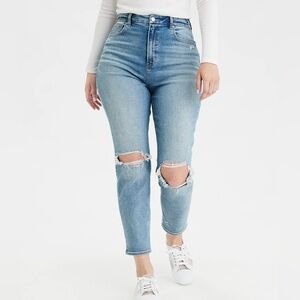American Eagle Curvy Stretch Mom Jeans Size 000 Cool Classic Blue NWT